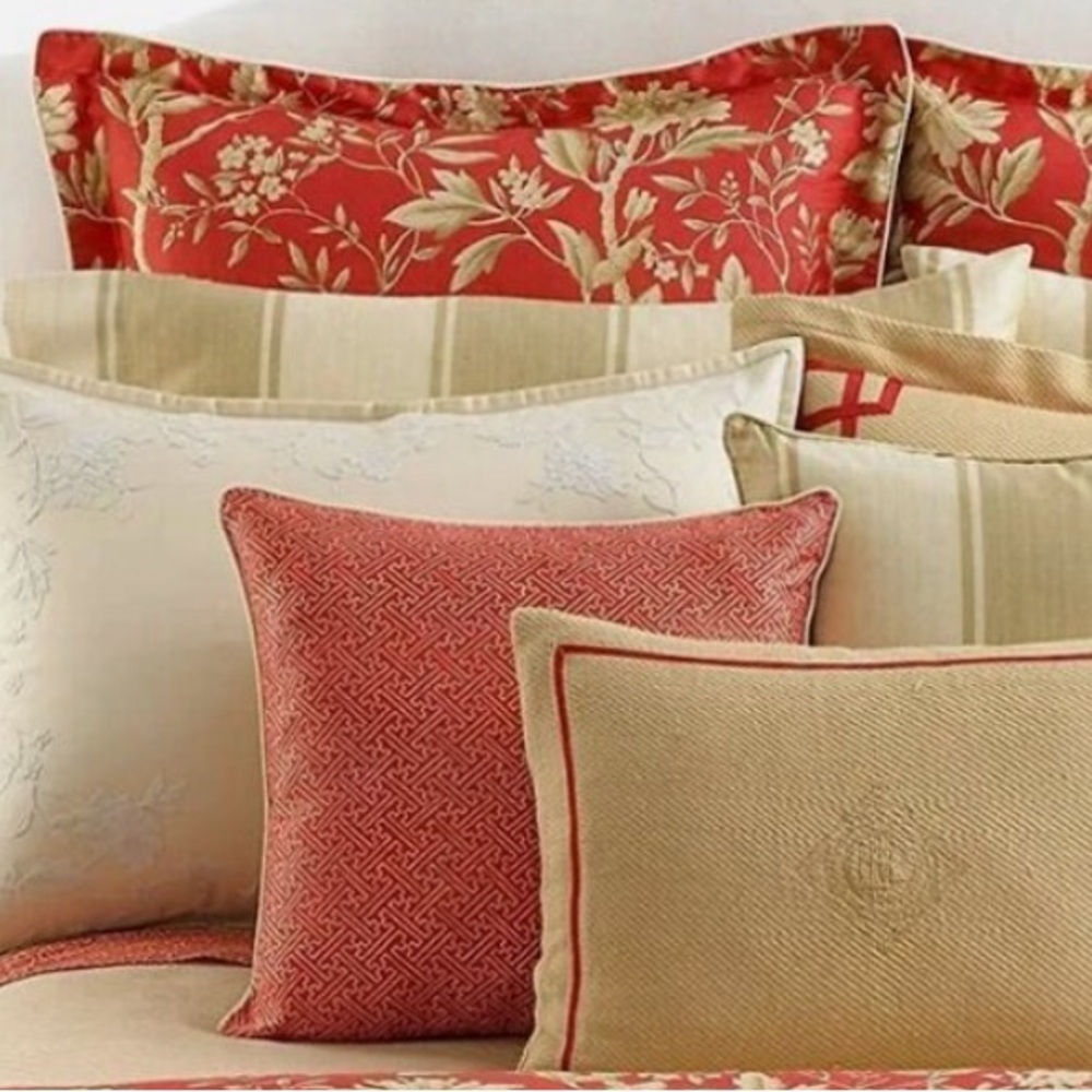 Ralph Lauren Villa Camelia Floral Euro Sham Pillow Case 27 x 27 - Picture 2 of 4
